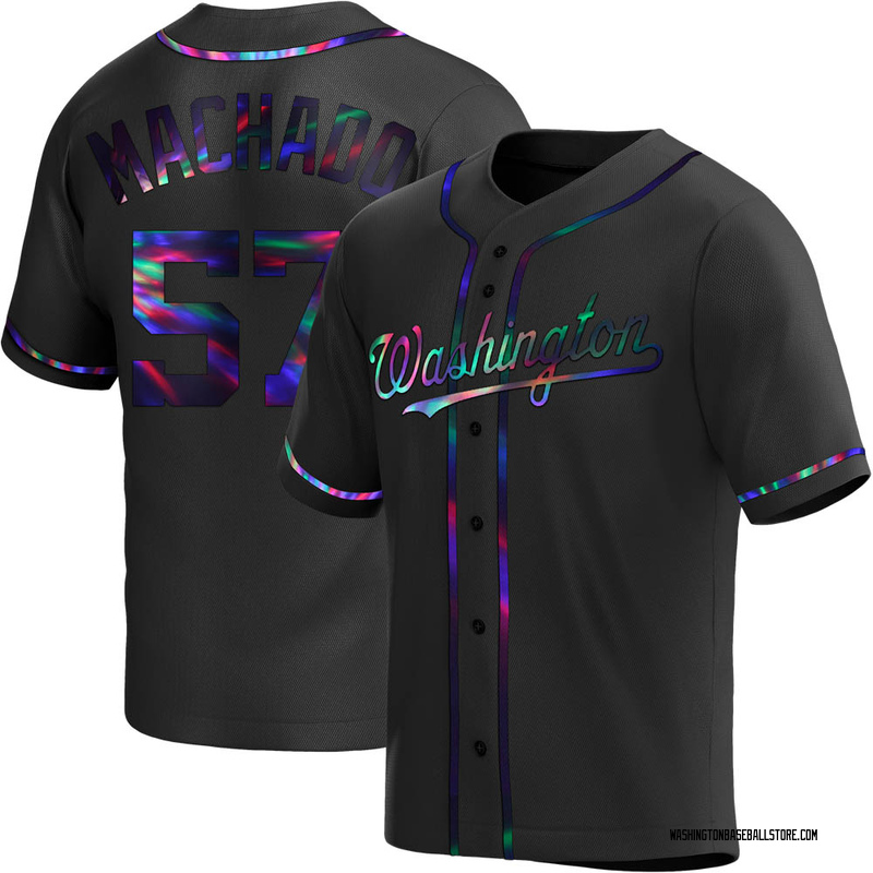 Andres Machado Youth Washington Nationals Alternate Jersey - Black  Holographic Replica