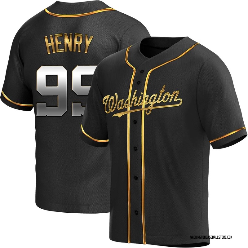 Cole Henry Men's Washington Nationals Alternate Jersey - Black Golden Replica