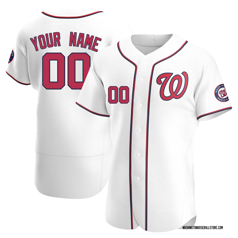 Custom Men's Washington Nationals Home Jersey - White Authentic