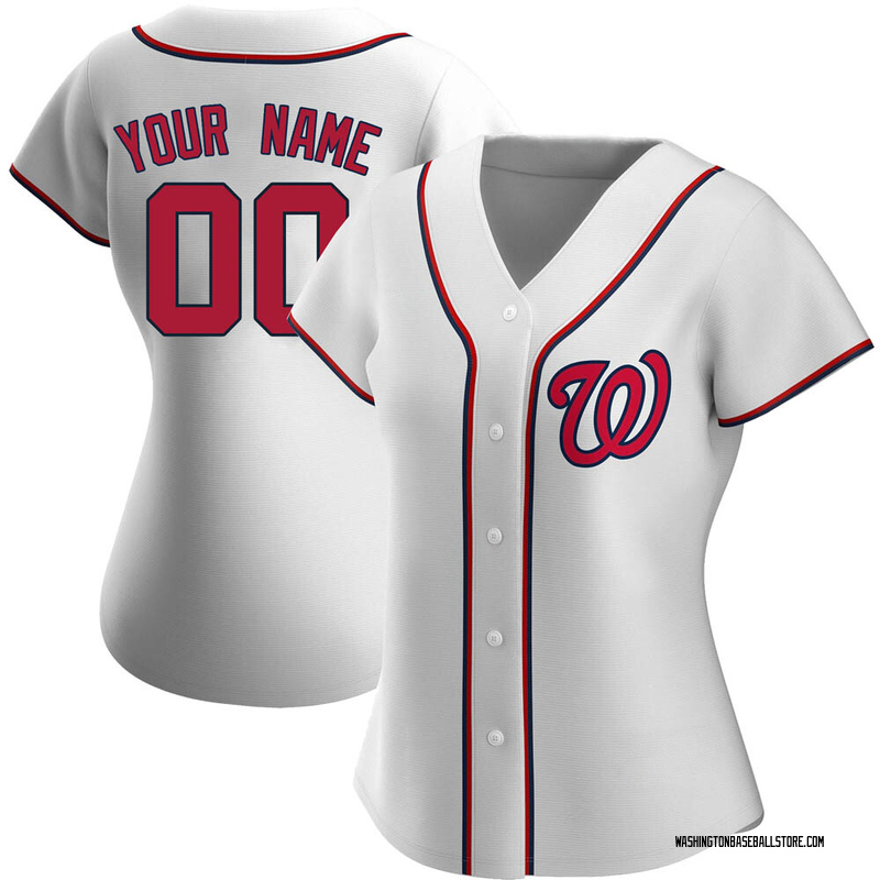 Custom Women's Washington Nationals Home Jersey - White Authentic