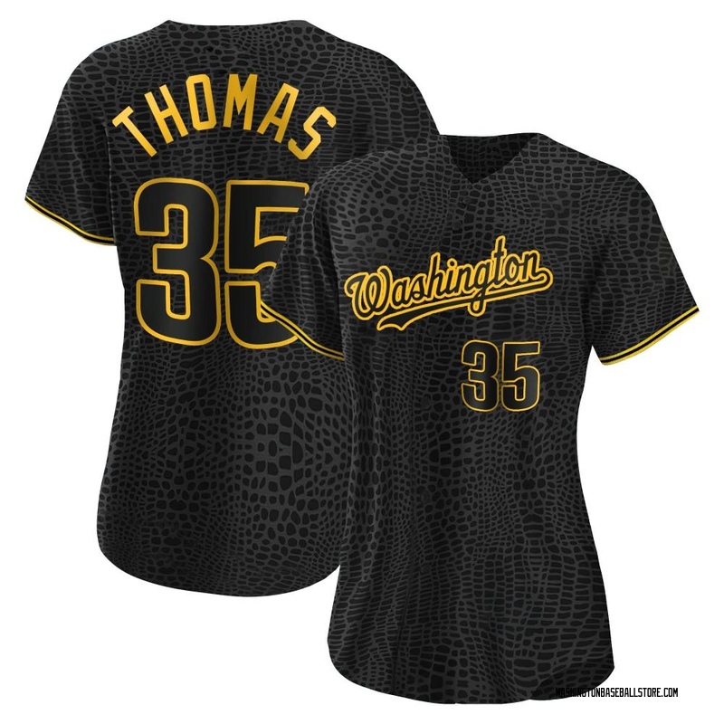 Johnathon Thomas Women's Washington Nationals Snake Skin City Jersey -  Black Authentic