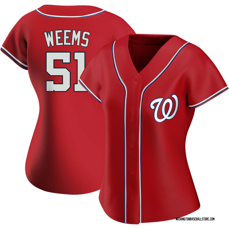 Jordan Weems Women's Washington Nationals Alternate Jersey - Red Authentic