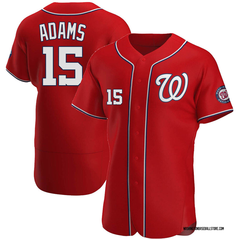 Riley Adams Men's Washington Nationals Alternate Jersey - Red Authentic