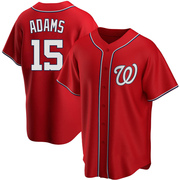 Riley Adams Men's Washington Nationals Alternate Jersey - Red Replica