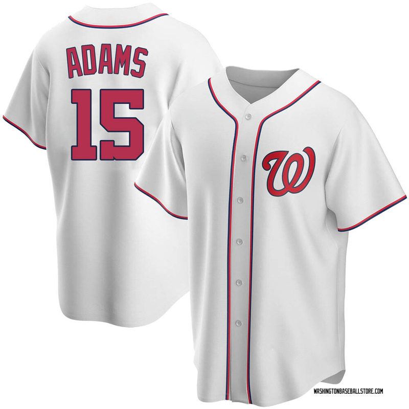Riley Adams Men's Washington Nationals Home Jersey - White Replica