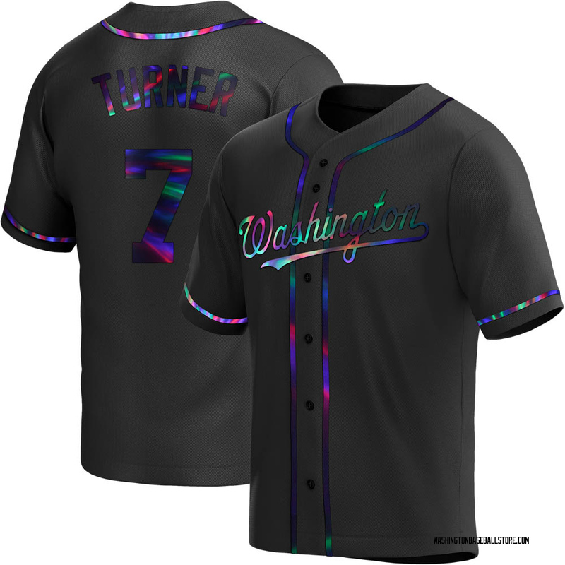 Trea Turner Youth Washington Nationals Alternate Jersey - Black Holographic  Replica